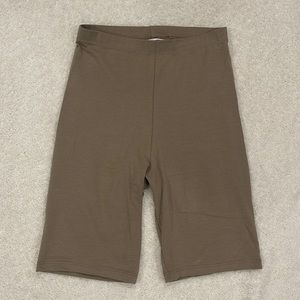 BRAND NEW - H&M - High-Rise Cotton Biker Shorts - Beige/Tan (size XS)